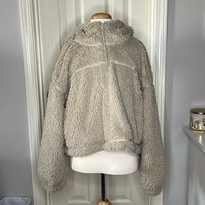 Urban Outfitters BDG Hooded Cropped Teddy Jacket